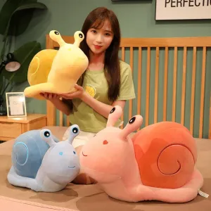 20-60cm Cartoon Snails Plush Toys Lovely Animal Pillow Stuffed Soft Kawaii Snail Dolls Sofa Cushion Cute Birthday Gift for Girls