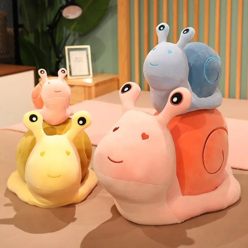 20-60cm Cartoon Snails Plush Toys Lovely Animal Pillow Stuffed Soft Kawaii Snail Dolls Sofa Cushion Cute Birthday Gift for Girls