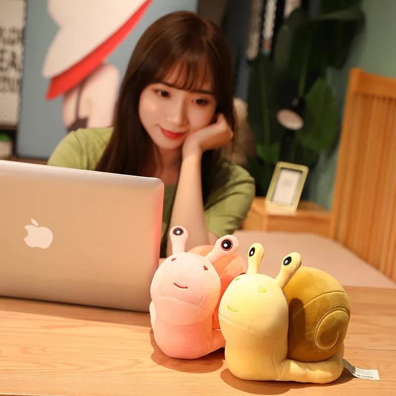 20-60cm Cartoon Snails Plush Toys Lovely Animal Pillow Stuffed Soft Kawaii Snail Dolls Sofa Cushion Cute Birthday Gift for Girls