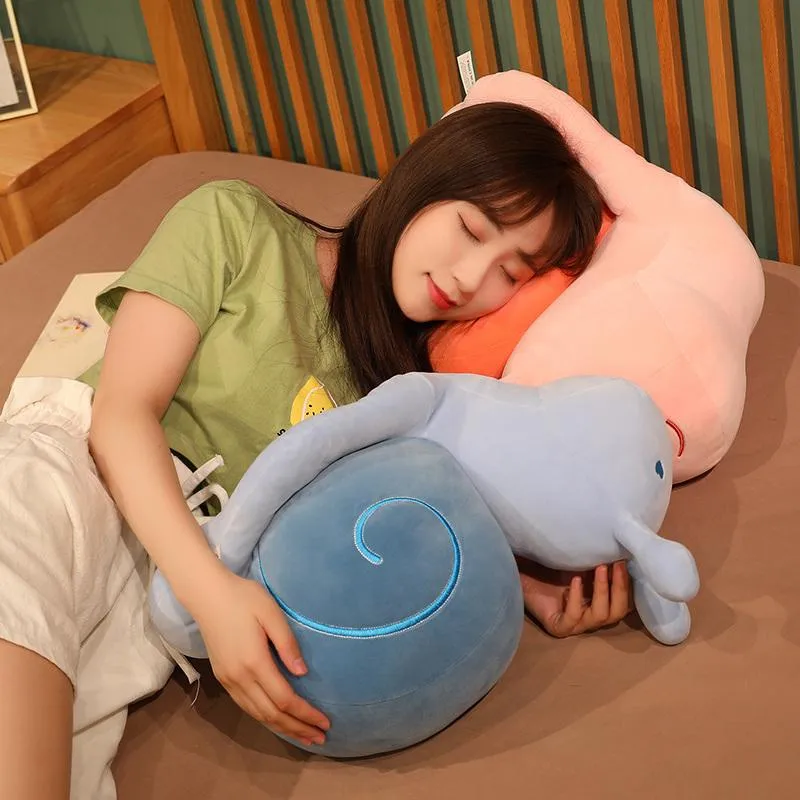 20-60cm Cartoon Snails Plush Toys Lovely Animal Pillow Stuffed Soft Kawaii Snail Dolls Sofa Cushion Cute Birthday Gift for Girls