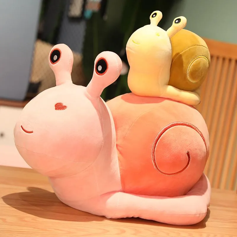 20-60cm Cartoon Snails Plush Toys Lovely Animal Pillow Stuffed Soft Kawaii Snail Dolls Sofa Cushion Cute Birthday Gift for Girls