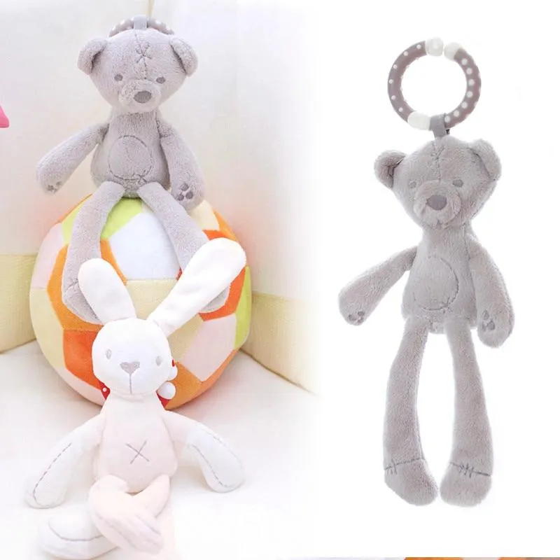 Bear Rabbit Elephant Toys 0-12 Month Infant Sleeping Cute Bunny Bed Stroller Plush Doll Pram Kid Animal Hanging Ring Toy игрушки