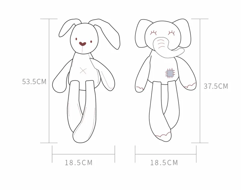 Bear Rabbit Elephant Toys 0-12 Month Infant Sleeping Cute Bunny Bed Stroller Plush Doll Pram Kid Animal Hanging Ring Toy игрушки