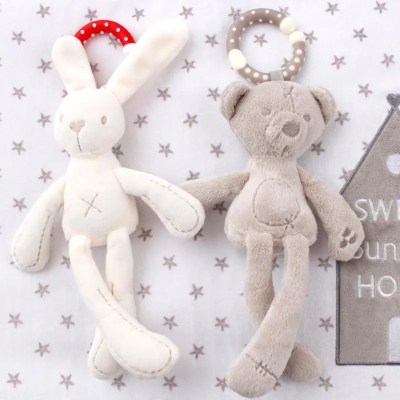 Bear Rabbit Elephant Toys 0-12 Month Infant Sleeping Cute Bunny Bed Stroller Plush Doll Pram Kid Animal Hanging Ring Toy игрушки