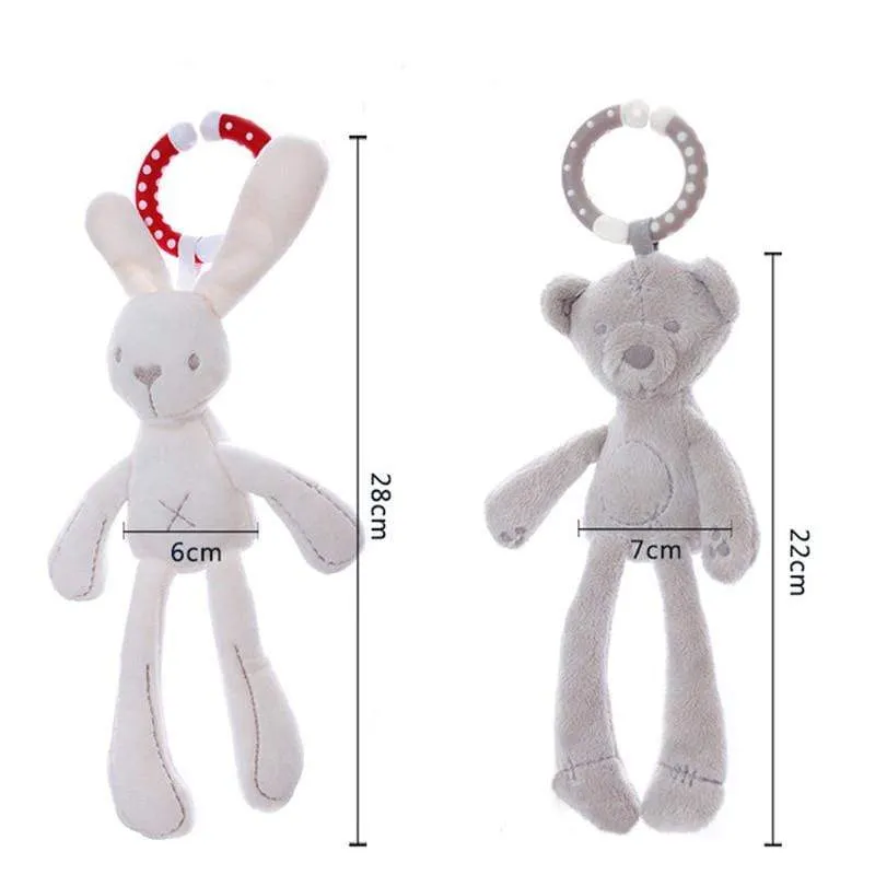 Bear Rabbit Elephant Toys 0-12 Month Infant Sleeping Cute Bunny Bed Stroller Plush Doll Pram Kid Animal Hanging Ring Toy игрушки