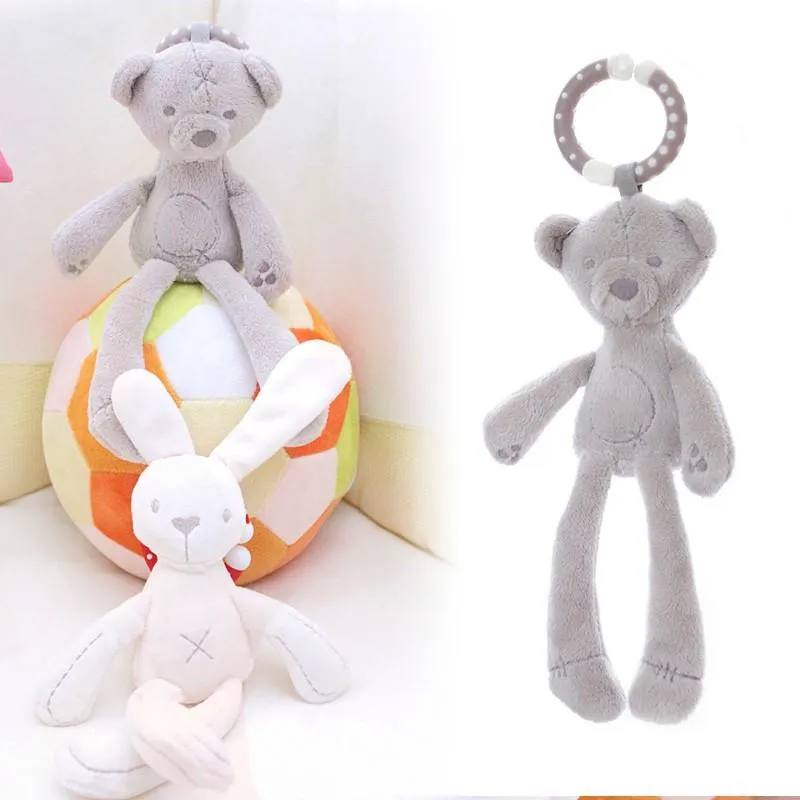 Bear Rabbit Elephant Toys 0-12 Month Infant Sleeping Cute Bunny Bed Stroller Plush Doll Pram Kid Animal Hanging Ring Toy игрушки