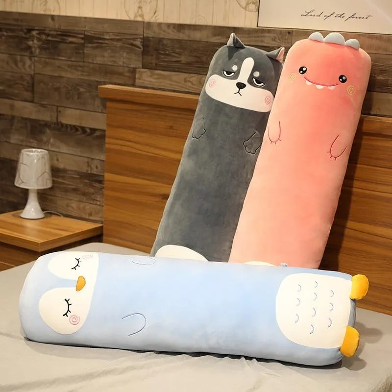 Cartoon Animal Dinosaur Pig Bunny Teddy Bear Husky Duck Plush Toys Stuffed Soft Long Sleep Pillow Doll Cushion Kids Girls Gift