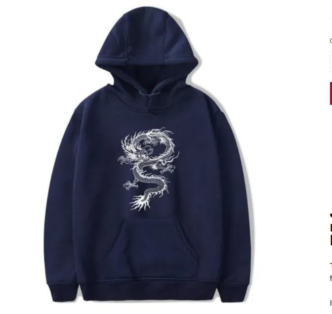 Chinese Dragon Hoodie Street Casual