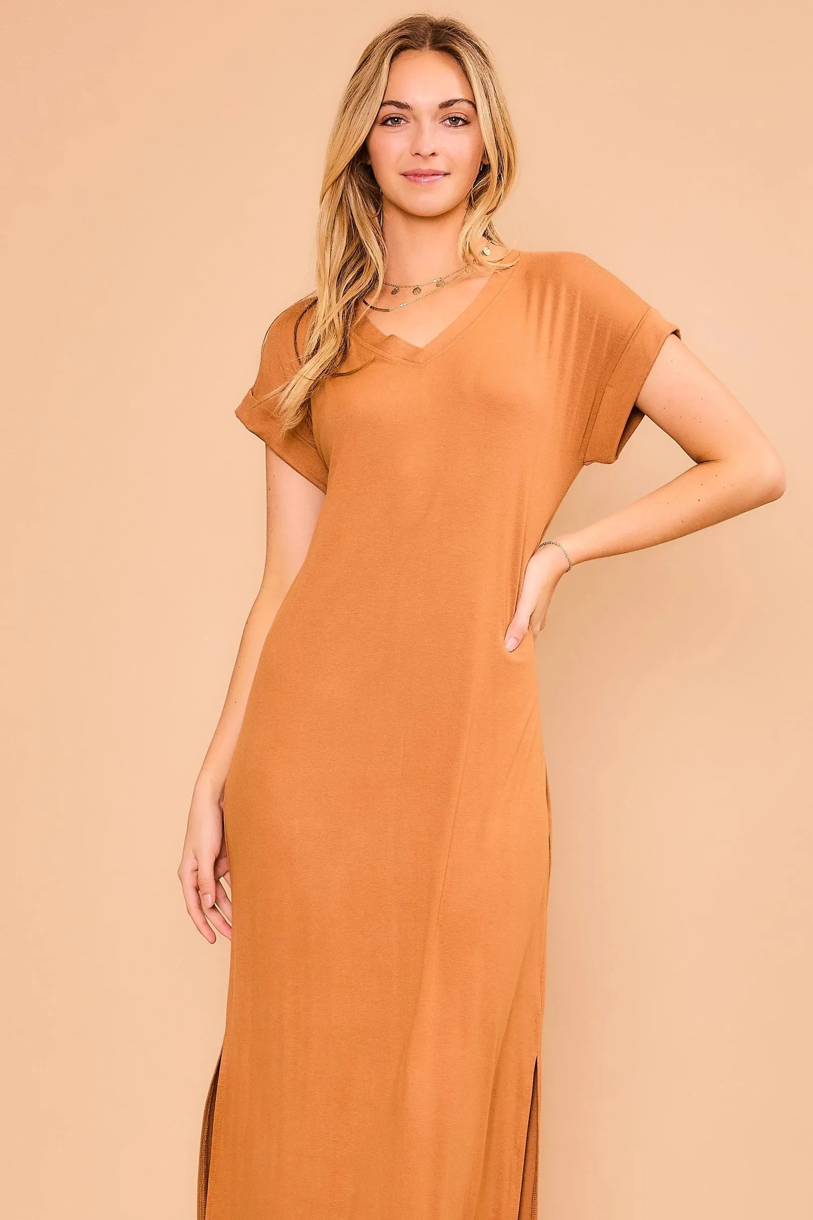 CozyCo Short Sleeve Soft Maxi Dress - 2 Colors - PREORDER