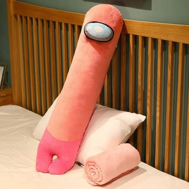 Hot Sale 90/130cm Among Long Pillow Us Cushion Sleepng Pillow Animal Doll Kawaii Figure With Blanket  Christmas Gift For Kids